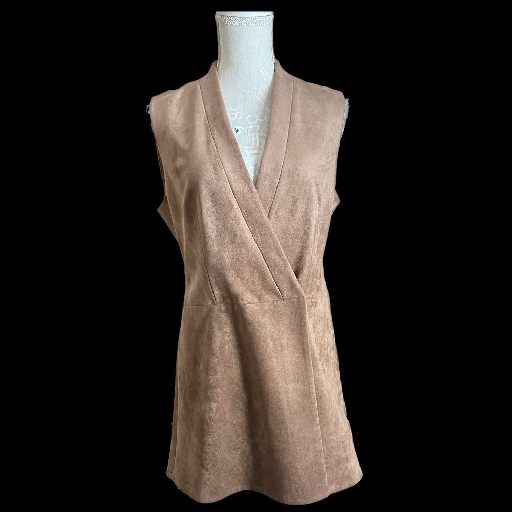NWT BCBG MaxAzria Faux Suede Wrap Dress-S